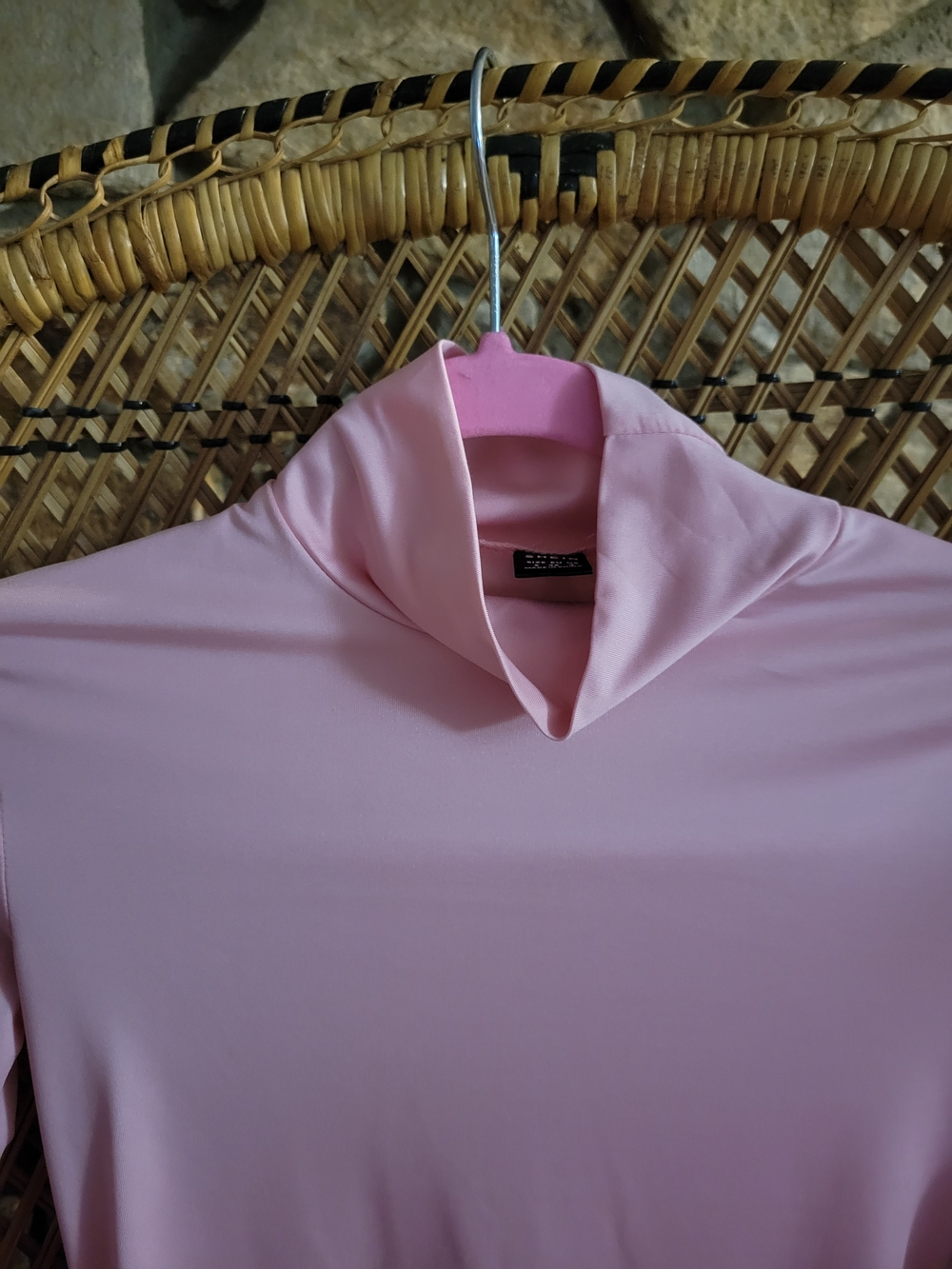 SHEIN Light Pink Long-Sleeve Mock Neck Top - Picture 4 of 4